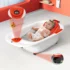 StarAndDaisy Bath Tub for Babies with Bath Seat and Temperature Sensor and Detachable Wheels - Red