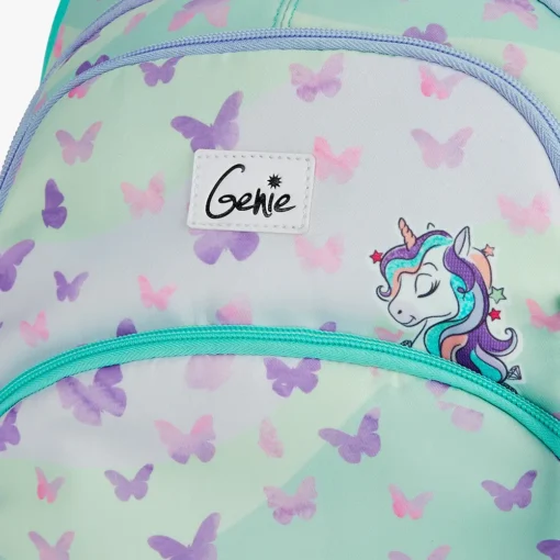 Genie Pixie Junior Kids Bag with Three Spacious Compartments, Kids Backpack with Front Pocket, Kids Bag with Mini Pouch, File Holder and Three Compartments - Teal - Image 11