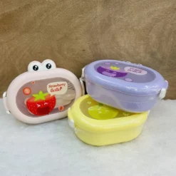 Strawberry BoBo Lunch Box with Double-Compartment with Spoon and Fork BPA Free-Yellow