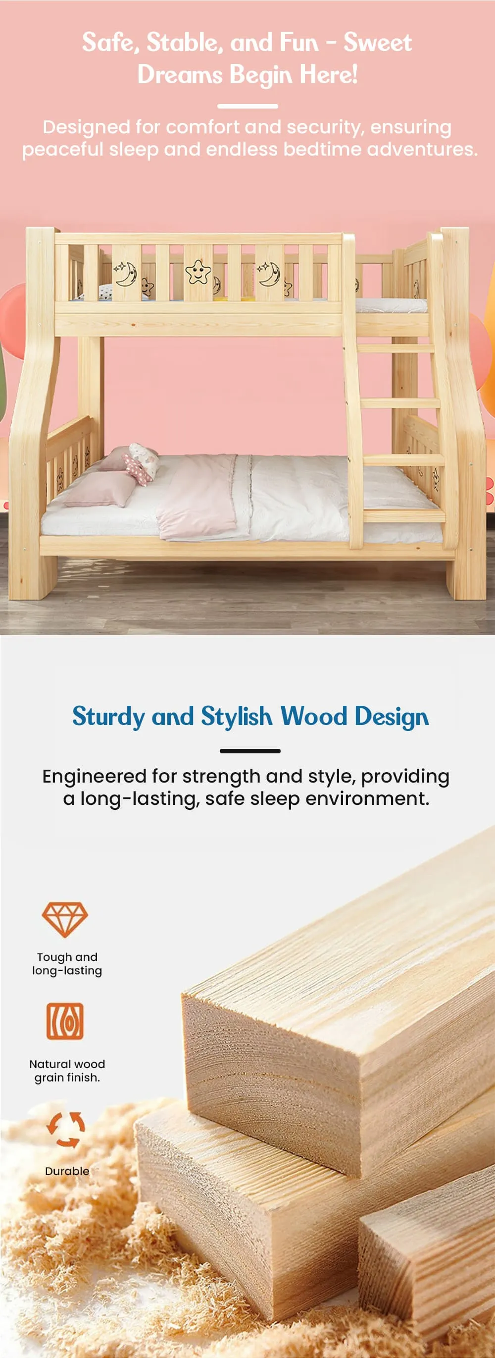 Kids Bunk Bed with Storage