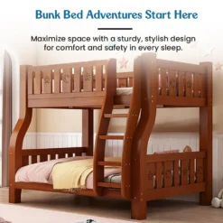 Space-saving bunk bed with study table