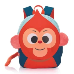 American Tourister Teddy Design Kid's Backpack, Girls & Boys Trendy School Backpacks - Kiztopia style-2-Monkey Orange/Dark Green