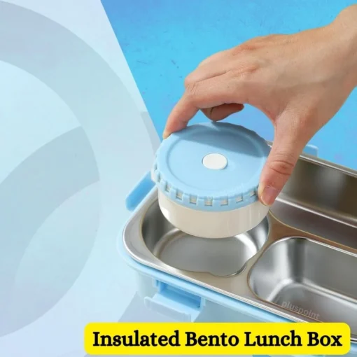 Lunch Box for kids, Air Tight Portable Lunch Box with Utensils, Stainless Steel Lunch Box with Containers, Leak Proof Bento Box for Kids- Blue - Image 2