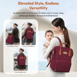 StarAndDaisy Best Baby Bag for Travel with Insulated Pocket, Travel-Friendly with Spacious Compartments - Maroon