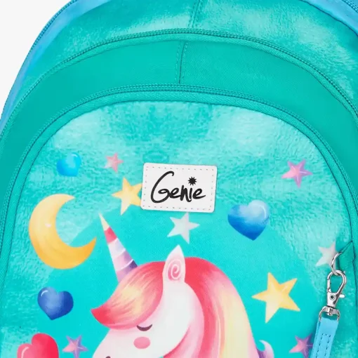 Genie Unicorndream School Bag for Girls & Boys with Spacious Three Compartments, Kids Backpack with File Holder, Happy Pouch and Side Pockets - Green - Image 16