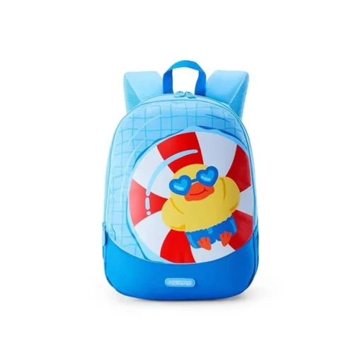 American Tourister Cartoon Print School Backpack With Polyester Fabric, 2 Organizational Pockets 13 Ltrs - Zoodle 4.0 Blue Duck