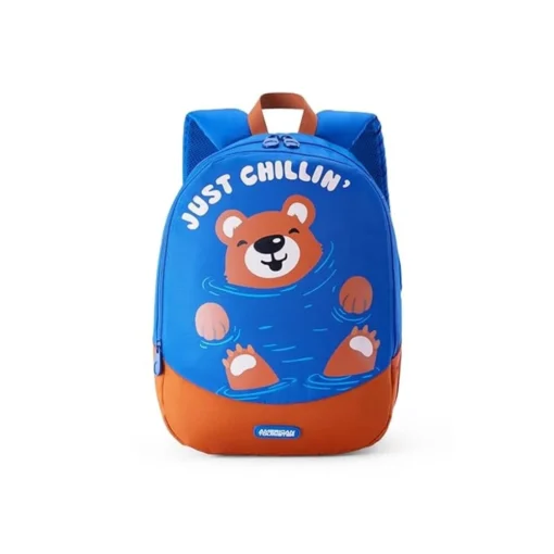 American Tourister Cartoon Print School Backpack for Kids With Polyester Fabric, 2 Organizational Pockets 13 Ltrs - Zoodle 4.0 Navy Bear